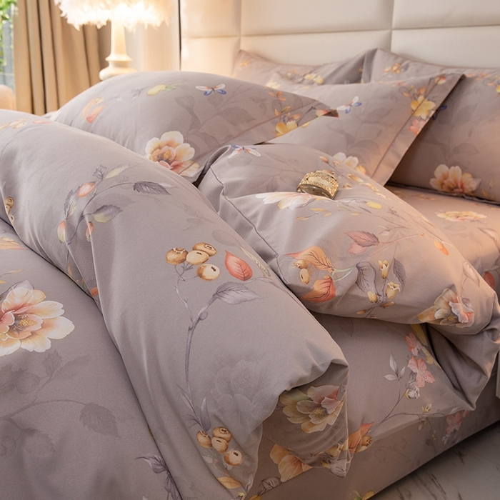 91家纺网 家纺一手货源 找家纺 幸嘉轩 2025新款全棉纯棉喷气加厚磨毛四件套-系列五 灿烂花季