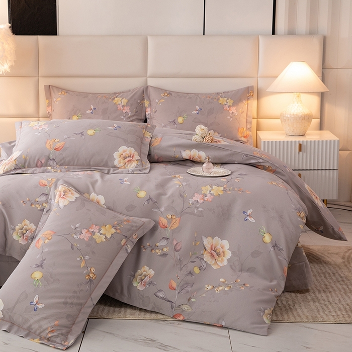 91家纺网 家纺一手货源 找家纺 幸嘉轩 2025新款全棉纯棉喷气加厚磨毛四件套-系列五 灿烂花季