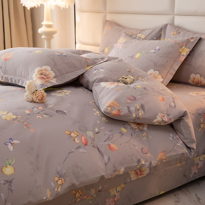 91家纺网 家纺一手货源 找家纺 幸嘉轩 2025新款全棉纯棉喷气加厚磨毛四件套-系列五 灿烂花季