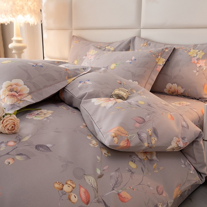 91家纺网 家纺一手货源 找家纺 幸嘉轩 2025新款全棉纯棉喷气加厚磨毛四件套-系列五 灿烂花季