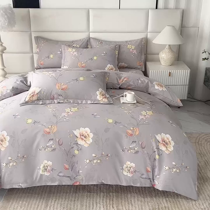 91家纺网 家纺一手货源 找家纺 幸嘉轩 2025新款全棉纯棉喷气加厚磨毛四件套-系列五 灿烂花季