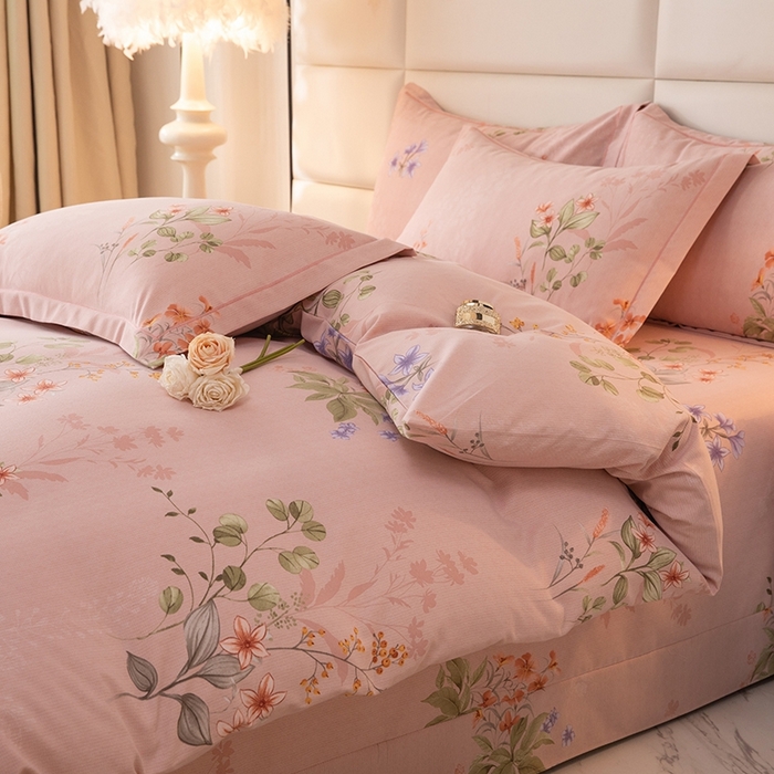 91家纺网 家纺一手货源 找家纺 幸嘉轩 2025新款全棉纯棉喷气加厚磨毛四件套-系列五 美艳动人