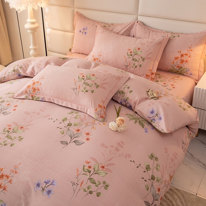 91家纺网 家纺一手货源 找家纺 幸嘉轩 2025新款全棉纯棉喷气加厚磨毛四件套-系列五 美艳动人