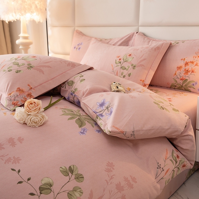 91家纺网 家纺一手货源 找家纺 幸嘉轩 2025新款全棉纯棉喷气加厚磨毛四件套-系列五 美艳动人