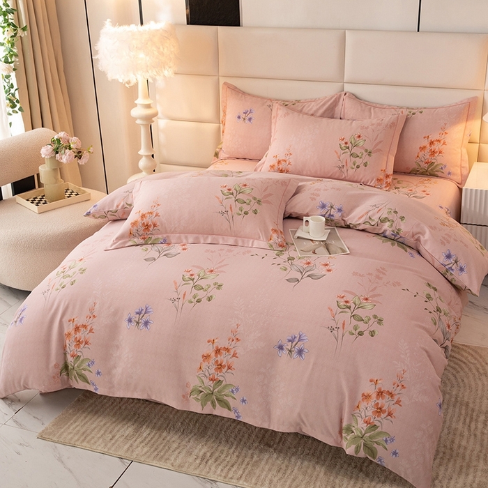 91家纺网 家纺一手货源 找家纺 幸嘉轩 2025新款全棉纯棉喷气加厚磨毛四件套-系列五 美艳动人