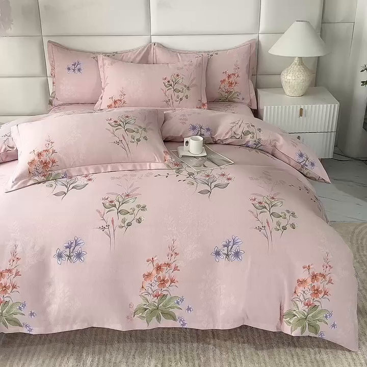 91家纺网 家纺一手货源 找家纺 幸嘉轩 2025新款全棉纯棉喷气加厚磨毛四件套-系列五 美艳动人