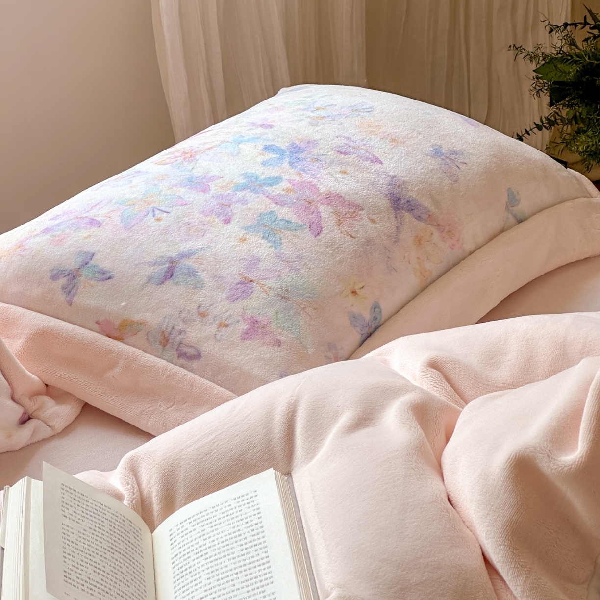 91家纺网 家纺一手货源 找家纺 （总）云栖家居 2025秋冬新款加厚立体消光牛奶绒四件套-迷蝶