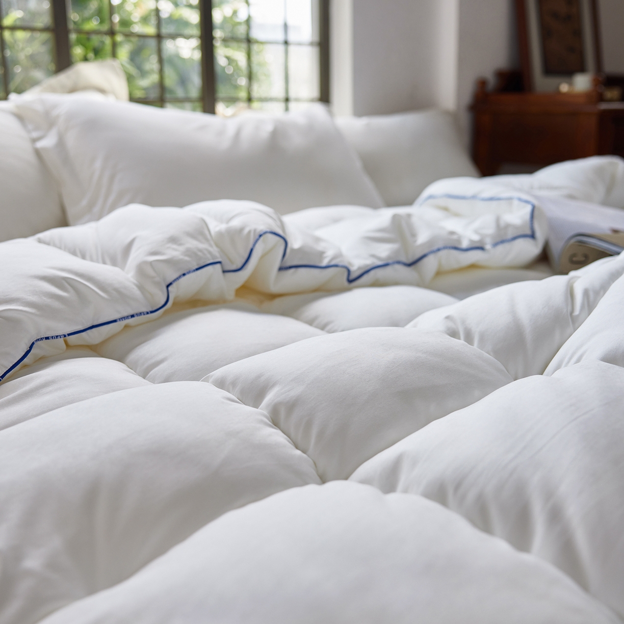 91家纺网 家纺一手货源 找家纺 （总）莱福仕家纺 2025新款舒肤盾面包格10A中科抗菌被被子被芯