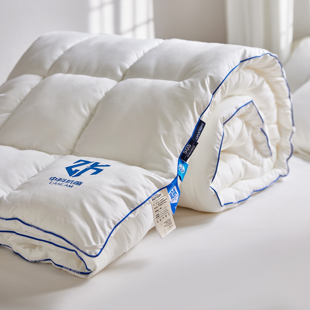 91家纺网 家纺一手货源 找家纺 （总）莱福仕家纺 2025新款舒肤盾面包格10A中科抗菌被被子被芯