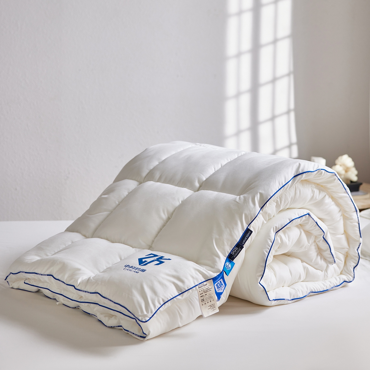 91家纺网 家纺一手货源 找家纺 （总）莱福仕家纺 2025新款舒肤盾面包格10A中科抗菌被被子被芯