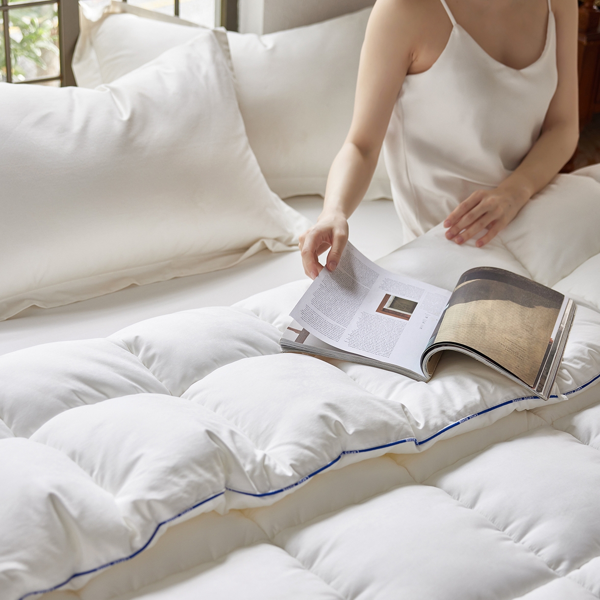 91家纺网 家纺一手货源 找家纺 （总）莱福仕家纺 2025新款舒肤盾面包格10A中科抗菌被被子被芯