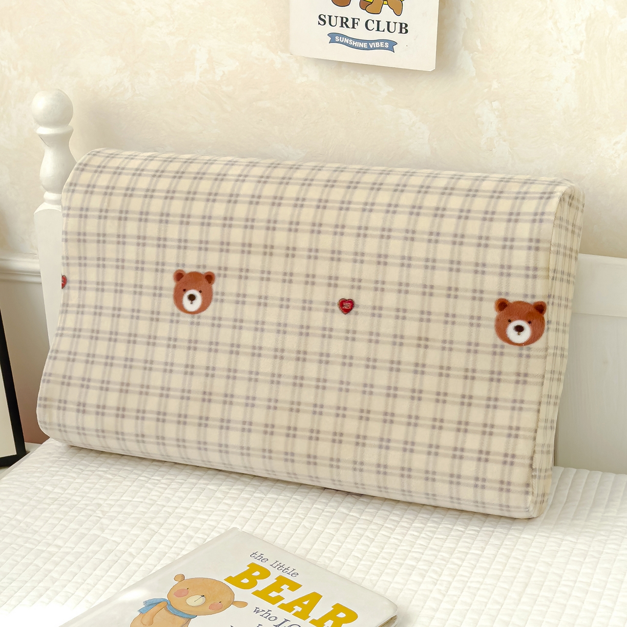 91家纺网 家纺一手货源 找家纺 良佐生活 2025新款宝宝绒乳胶枕套 萌宠小熊