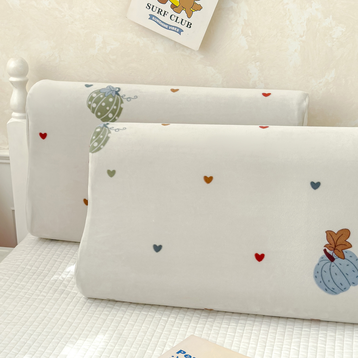 91家纺网 家纺一手货源 找家纺 良佐生活 2025新款宝宝绒乳胶枕套 南瓜派对