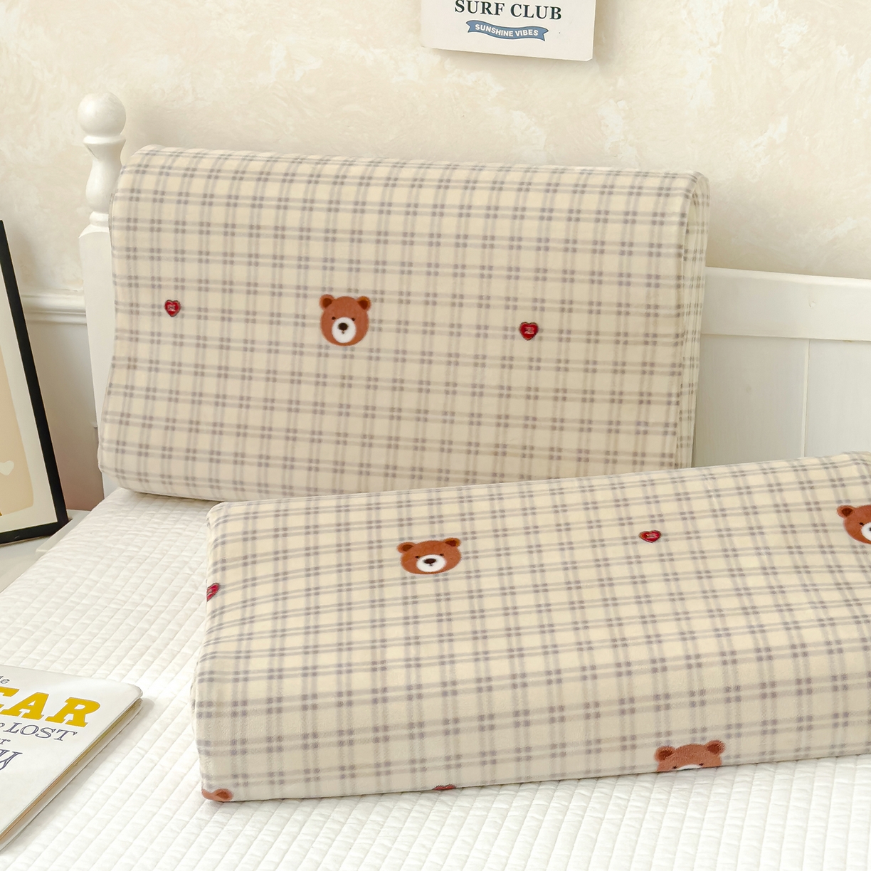 91家纺网 家纺一手货源 找家纺 良佐生活 2025新款宝宝绒乳胶枕套 萌宠小熊