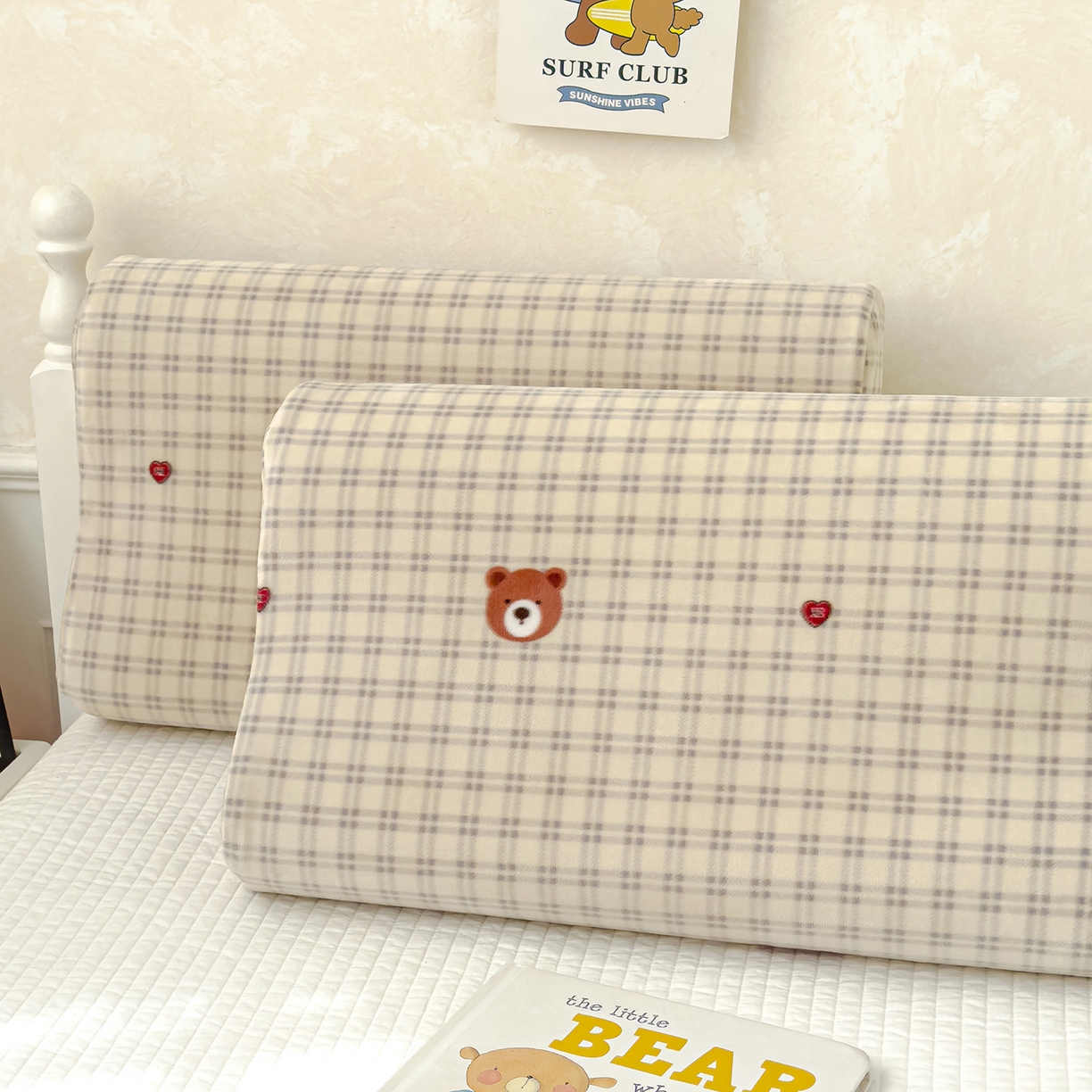 91家纺网 家纺一手货源 找家纺 良佐生活 2025新款宝宝绒乳胶枕套 萌宠小熊