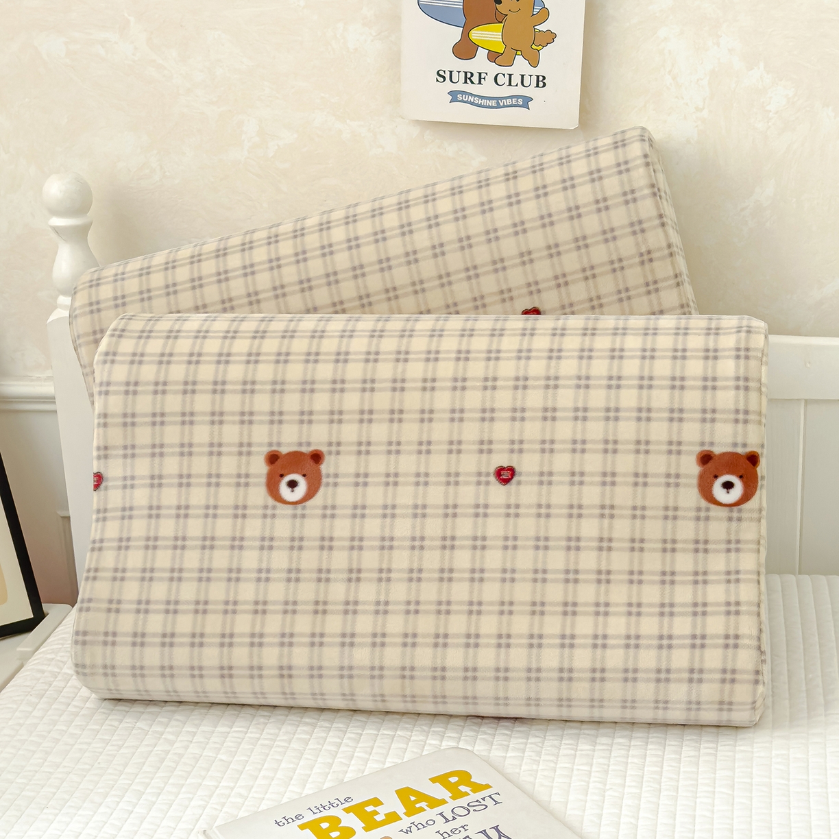 91家纺网 家纺一手货源 找家纺 良佐生活 2025新款宝宝绒乳胶枕套 萌宠小熊