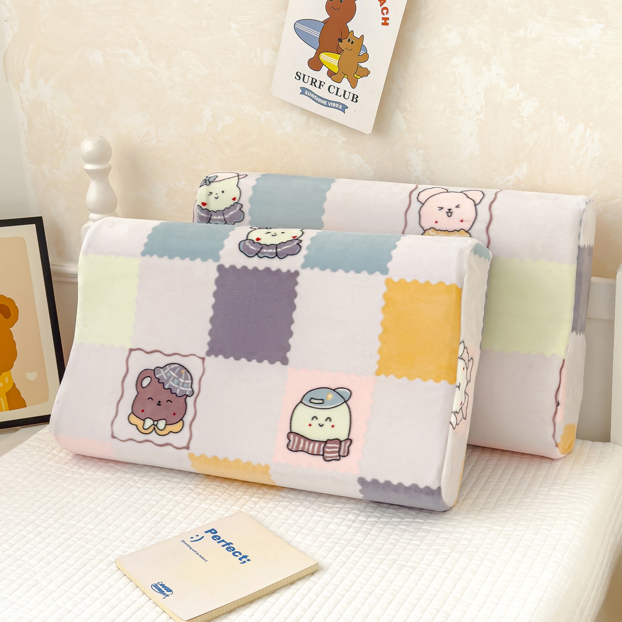 91家纺网 家纺一手货源 找家纺 良佐生活 2025新款宝宝绒乳胶枕套 游园会