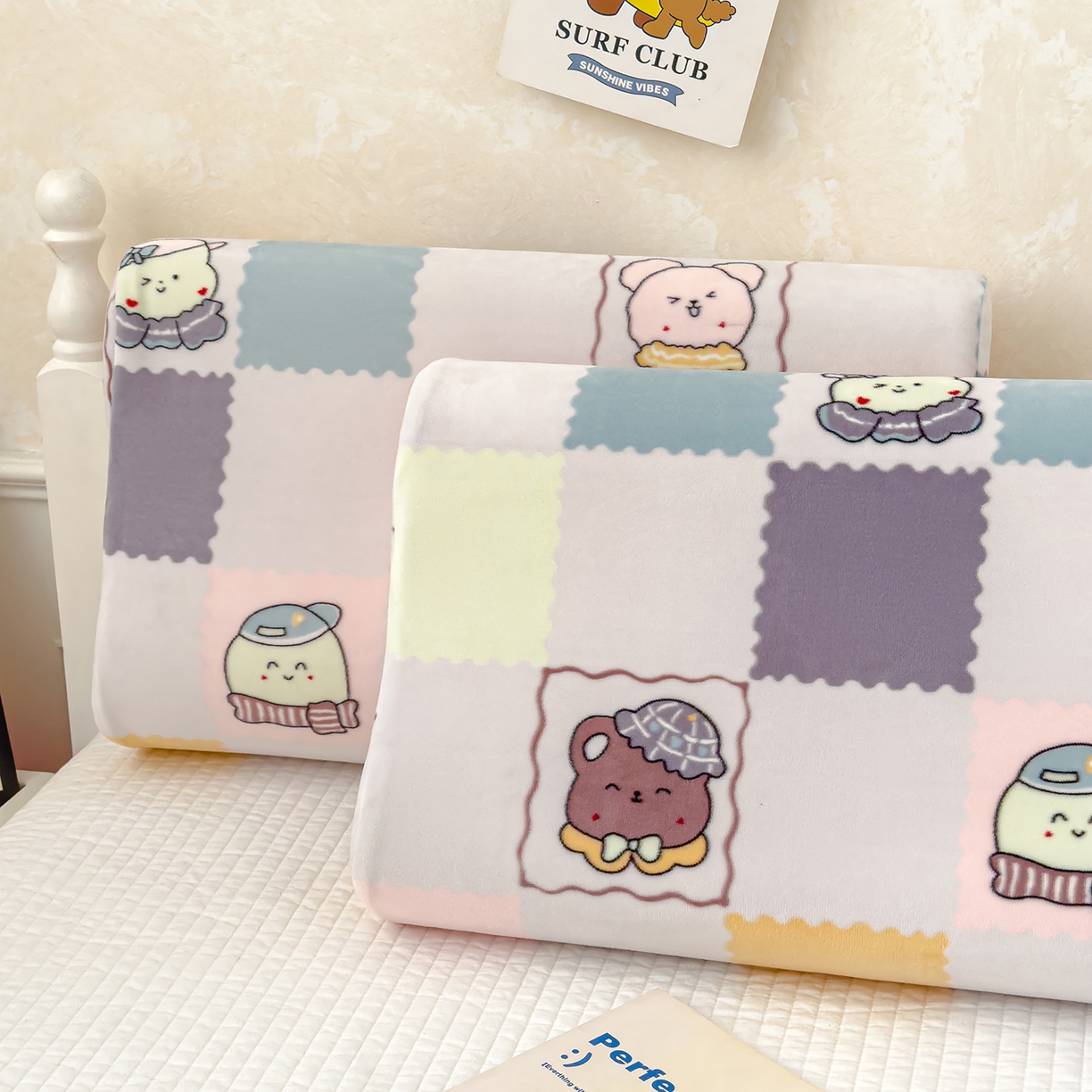 91家纺网 家纺一手货源 找家纺 良佐生活 2025新款宝宝绒乳胶枕套 游园会