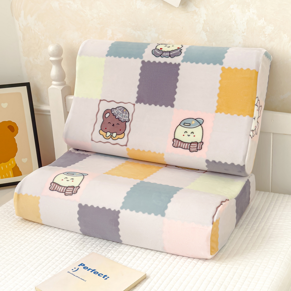 91家纺网 家纺一手货源 找家纺 良佐生活 2025新款宝宝绒乳胶枕套 游园会