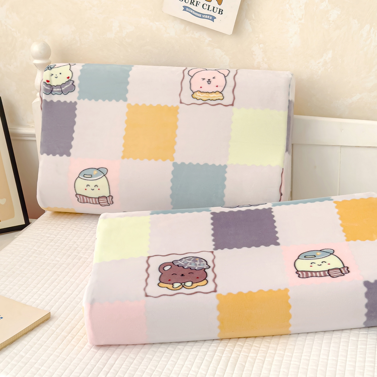 91家纺网 家纺一手货源 找家纺 良佐生活 2025新款宝宝绒乳胶枕套 游园会