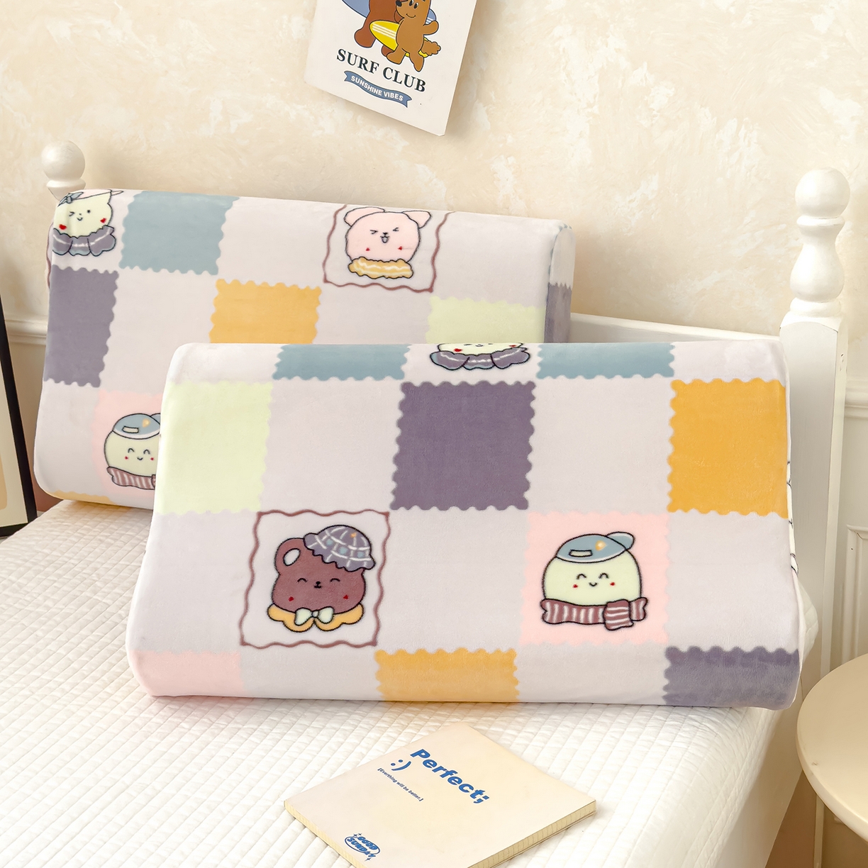 91家纺网 家纺一手货源 找家纺 良佐生活 2025新款宝宝绒乳胶枕套 游园会