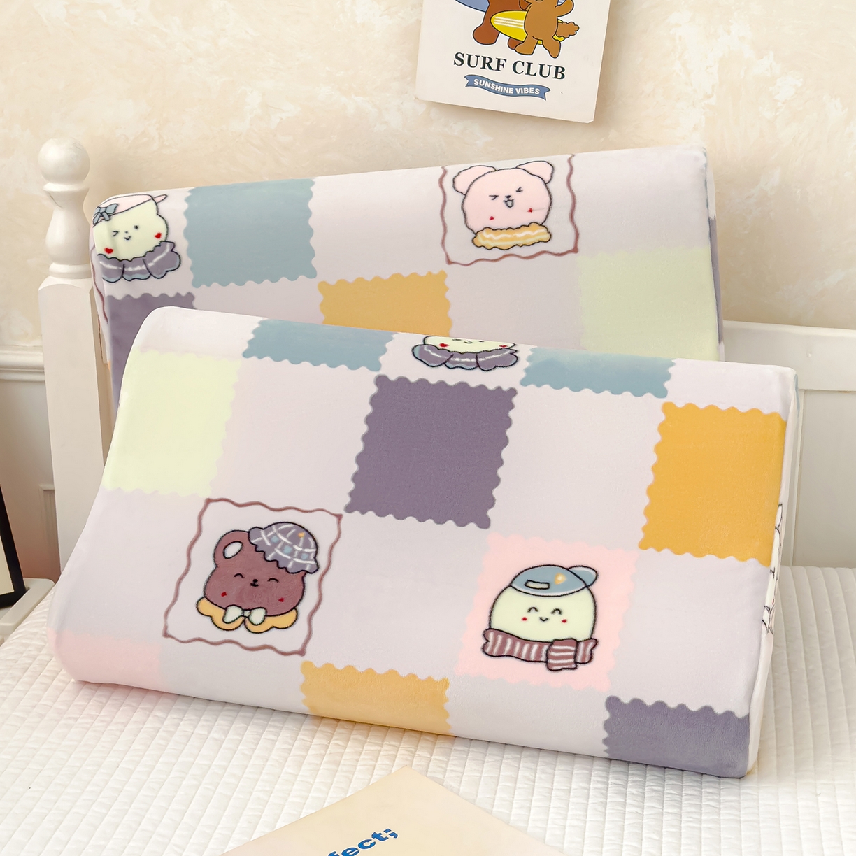 91家纺网 家纺一手货源 找家纺 良佐生活 2025新款宝宝绒乳胶枕套 游园会