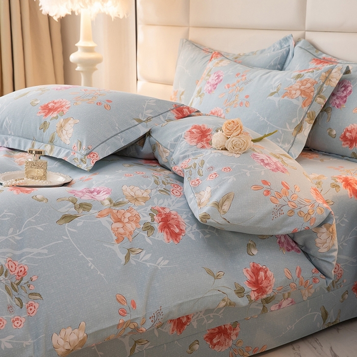 91家纺网 家纺一手货源 找家纺 幸嘉轩 2025新款全棉纯棉喷气加厚磨毛四件套-系列五 似水柔情