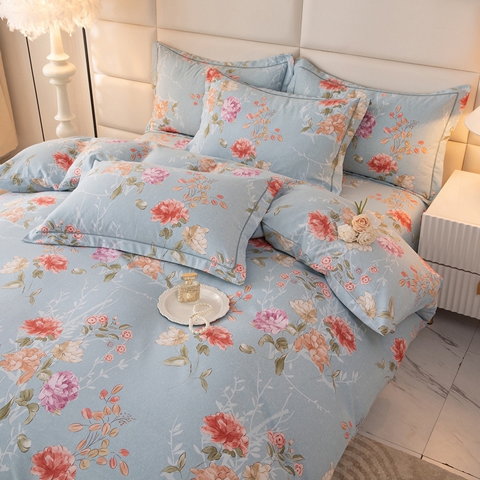 91家纺网 家纺一手货源 找家纺 幸嘉轩 2025新款全棉纯棉喷气加厚磨毛四件套-系列五 似水柔情