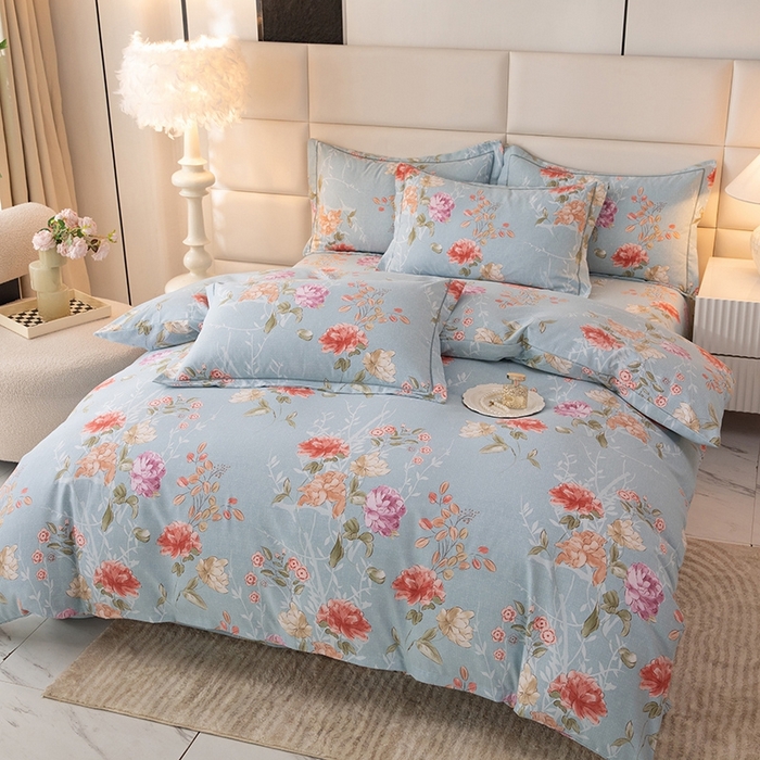 91家纺网 家纺一手货源 找家纺 幸嘉轩 2025新款全棉纯棉喷气加厚磨毛四件套-系列五 似水柔情