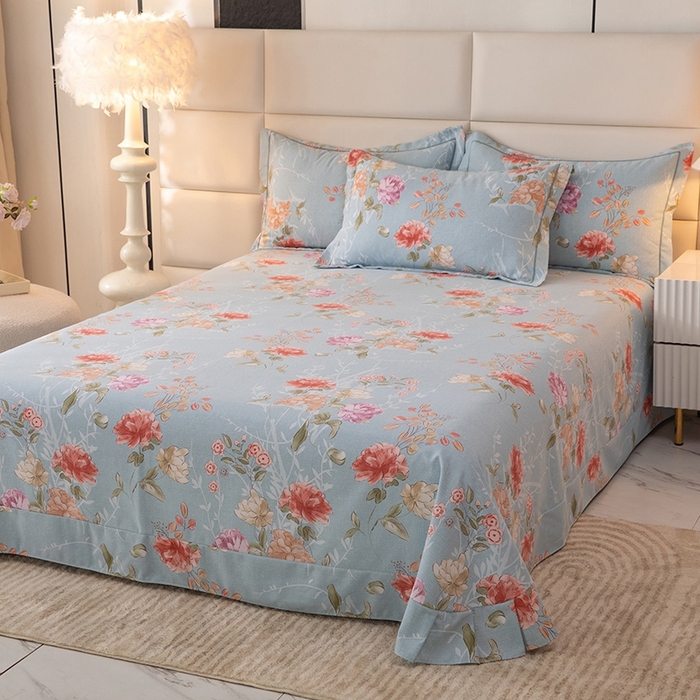 91家纺网 家纺一手货源 找家纺 幸嘉轩 2025新款全棉纯棉喷气加厚磨毛四件套-系列五 似水柔情