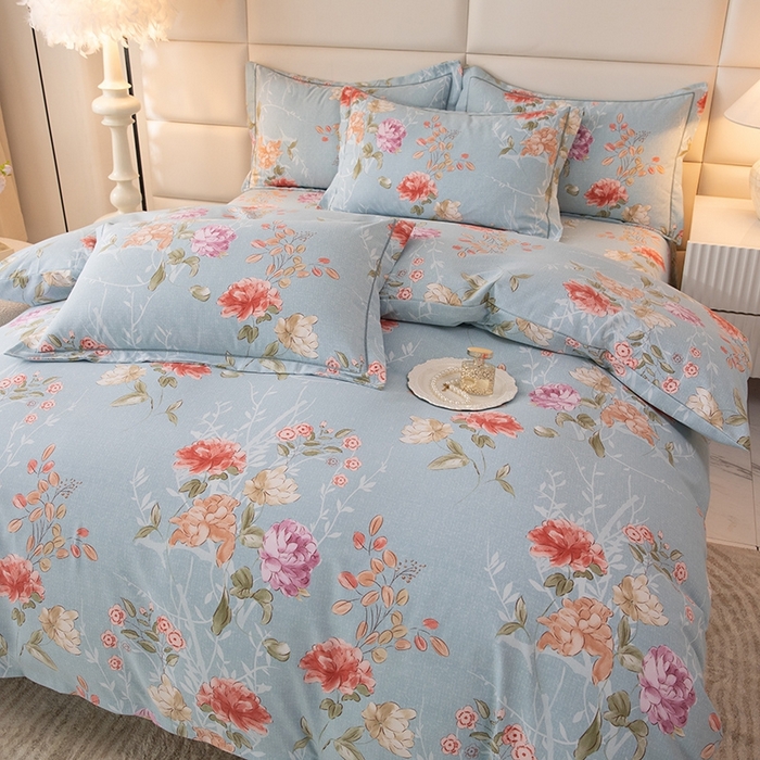 91家纺网 家纺一手货源 找家纺 幸嘉轩 2025新款全棉纯棉喷气加厚磨毛四件套-系列五 似水柔情