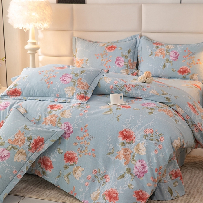 91家纺网 家纺一手货源 找家纺 幸嘉轩 2025新款全棉纯棉喷气加厚磨毛四件套-系列五 似水柔情