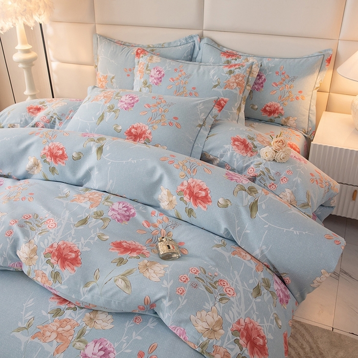 91家纺网 家纺一手货源 找家纺 幸嘉轩 2025新款全棉纯棉喷气加厚磨毛四件套-系列五 似水柔情