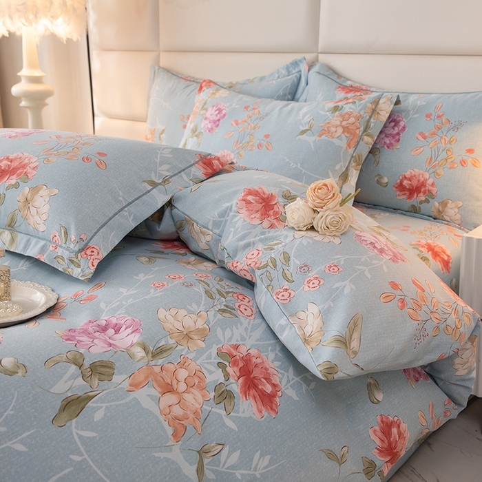 91家纺网 家纺一手货源 找家纺 幸嘉轩 2025新款全棉纯棉喷气加厚磨毛四件套-系列五 似水柔情