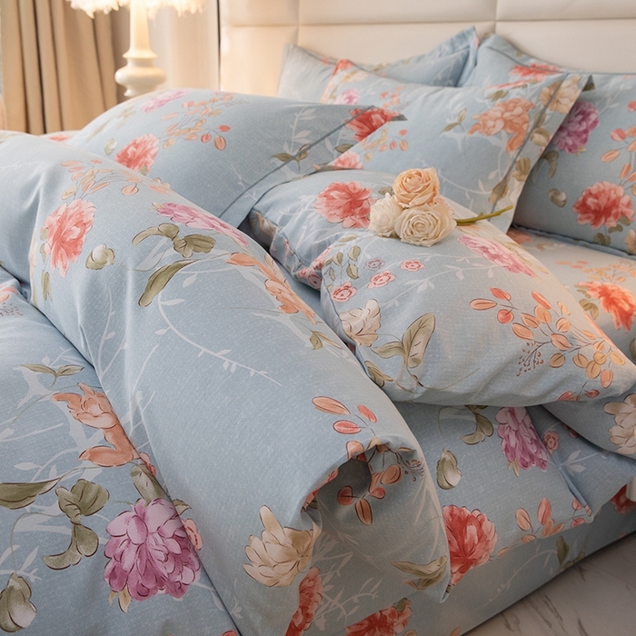 91家纺网 家纺一手货源 找家纺 幸嘉轩 2025新款全棉纯棉喷气加厚磨毛四件套-系列五 似水柔情