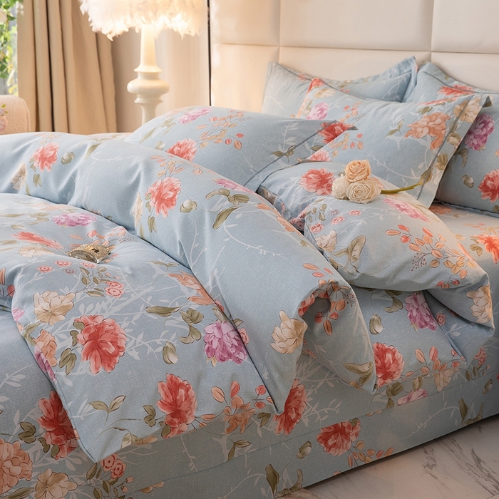 91家纺网 家纺一手货源 找家纺 幸嘉轩 2025新款全棉纯棉喷气加厚磨毛四件套-系列五 似水柔情