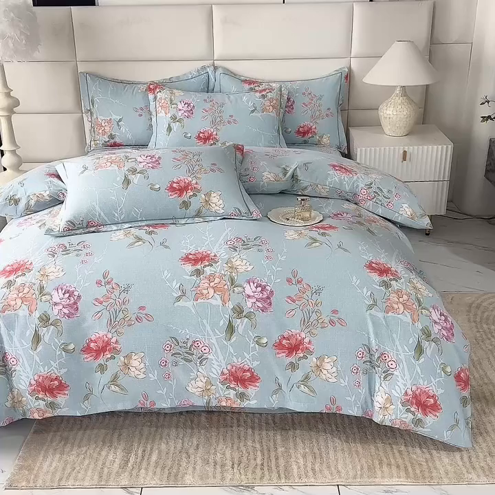 91家纺网 家纺一手货源 找家纺 幸嘉轩 2025新款全棉纯棉喷气加厚磨毛四件套-系列五 似水柔情