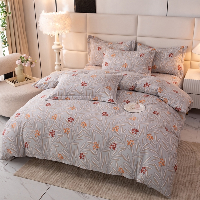 91家纺网 家纺一手货源 找家纺 幸嘉轩 2025新款全棉纯棉喷气加厚磨毛四件套-系列五 花香风雅