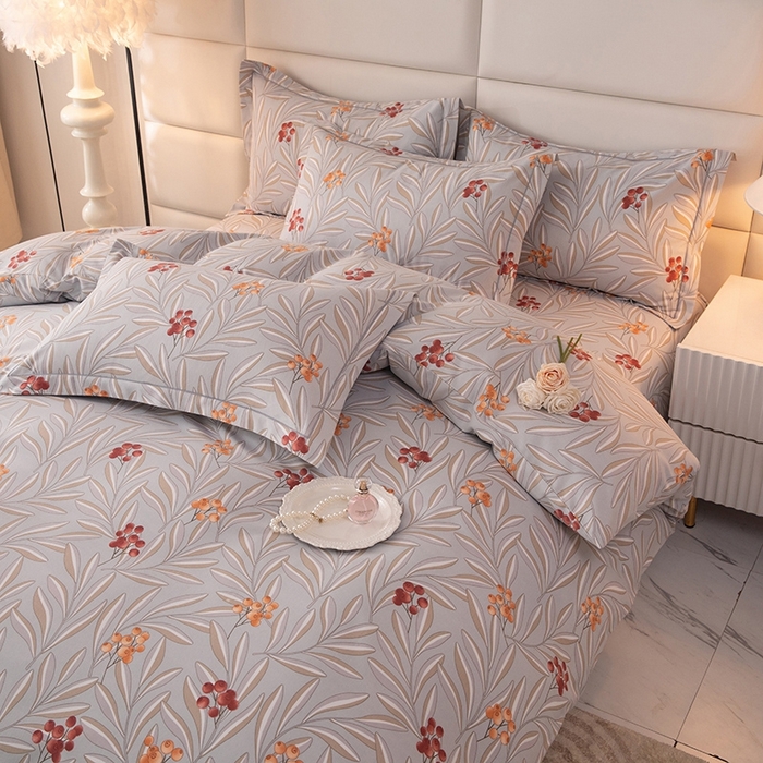 91家纺网 家纺一手货源 找家纺 幸嘉轩 2025新款全棉纯棉喷气加厚磨毛四件套-系列五 花香风雅