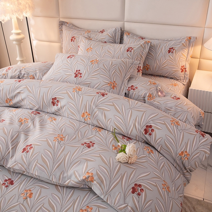 91家纺网 家纺一手货源 找家纺 幸嘉轩 2025新款全棉纯棉喷气加厚磨毛四件套-系列五 花香风雅