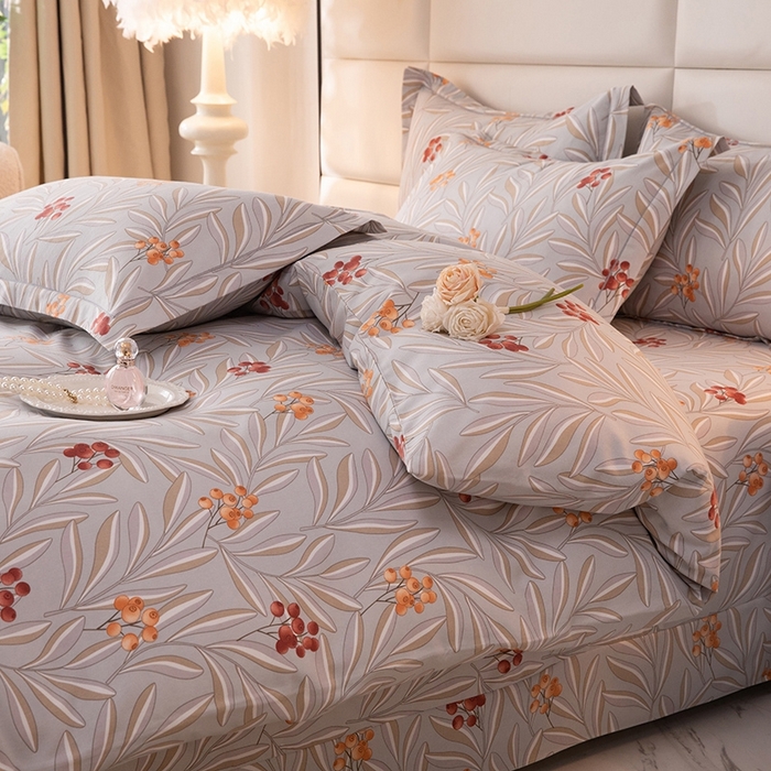 91家纺网 家纺一手货源 找家纺 幸嘉轩 2025新款全棉纯棉喷气加厚磨毛四件套-系列五 花香风雅