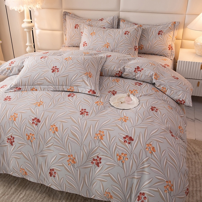 91家纺网 家纺一手货源 找家纺 幸嘉轩 2025新款全棉纯棉喷气加厚磨毛四件套-系列五 花香风雅