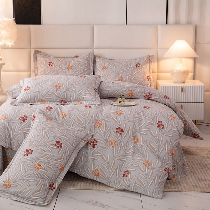 91家纺网 家纺一手货源 找家纺 幸嘉轩 2025新款全棉纯棉喷气加厚磨毛四件套-系列五 花香风雅