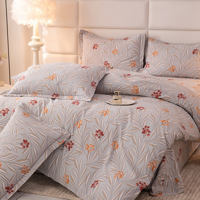 91家纺网 家纺一手货源 找家纺 幸嘉轩 2025新款全棉纯棉喷气加厚磨毛四件套-系列五 花香风雅