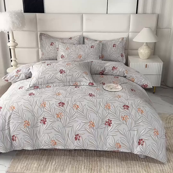 91家纺网 家纺一手货源 找家纺 幸嘉轩 2025新款全棉纯棉喷气加厚磨毛四件套-系列五 花香风雅