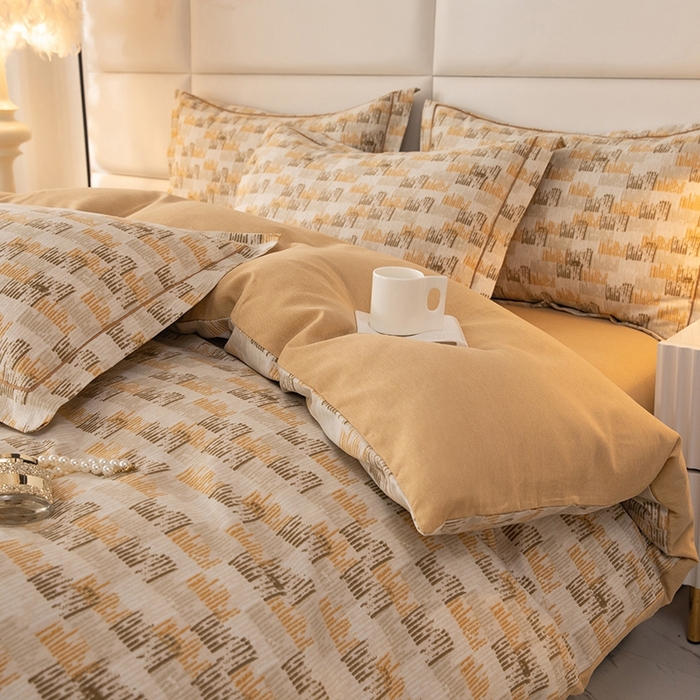 91家纺网 家纺一手货源 找家纺 幸嘉轩 2025新款全棉纯棉喷气加厚磨毛四件套-系列五 无以伦比