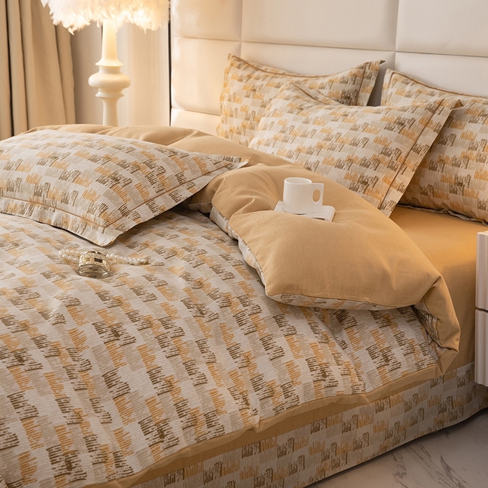 91家纺网 家纺一手货源 找家纺 幸嘉轩 2025新款全棉纯棉喷气加厚磨毛四件套-系列五 无以伦比