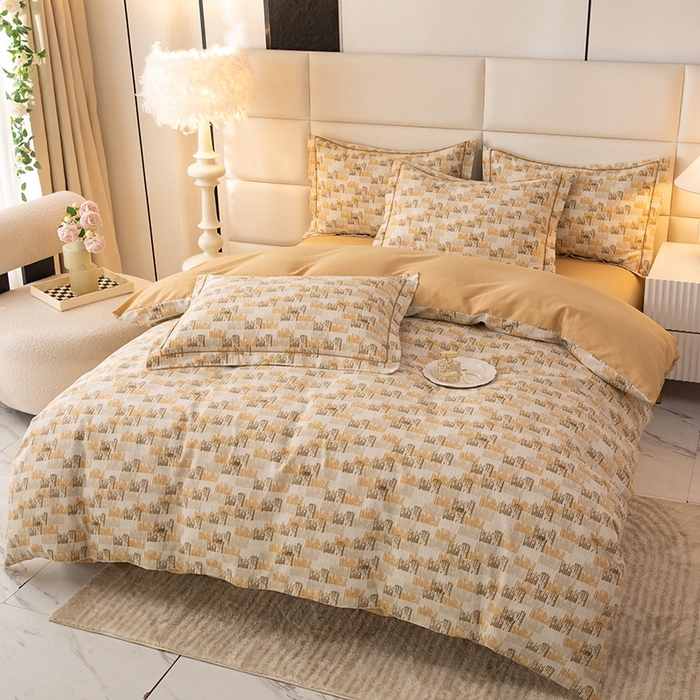 91家纺网 家纺一手货源 找家纺 幸嘉轩 2025新款全棉纯棉喷气加厚磨毛四件套-系列五 无以伦比