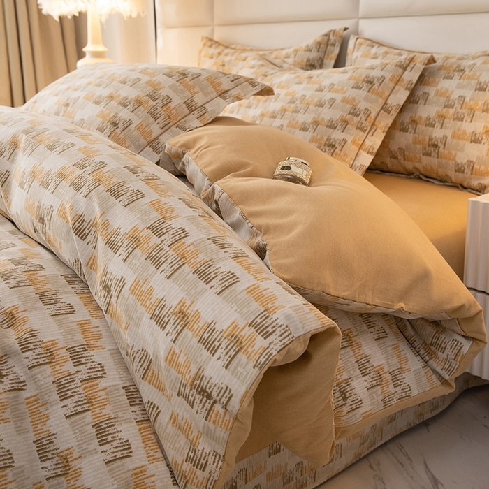 91家纺网 家纺一手货源 找家纺 幸嘉轩 2025新款全棉纯棉喷气加厚磨毛四件套-系列五 无以伦比