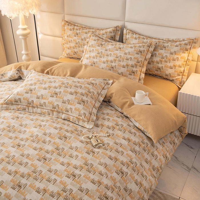 91家纺网 家纺一手货源 找家纺 幸嘉轩 2025新款全棉纯棉喷气加厚磨毛四件套-系列五 无以伦比